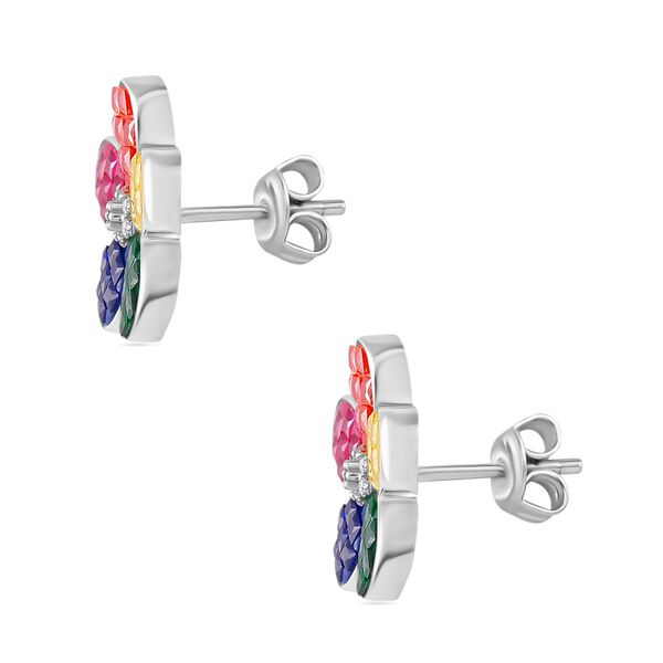 Mehrfarbige Zirkonia Ohrstecker image number 4