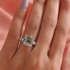 Prasiolith und Zirkon Ring 925 Silber platiniert  ca. 4,93 ct image number 2