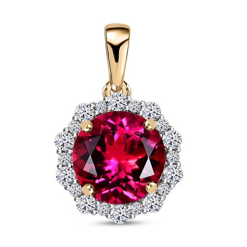 LUXURIANT DIAMOND- zertifiziert und geprüft AAA Labor Bixbit und Labor Diamant Anhänger in 417 Gold - 5,69 ct. image number 0