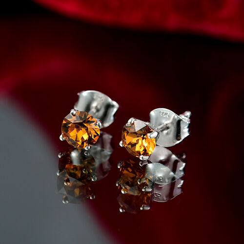 J Francis J Francis gefertigt mit SWAROVSKI Topas Swarovski Kristall Ohrringe 925 Silber platiniert 0.92 ct image number 1
