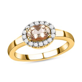 AAA Turkizit und wei&szlig;er Zirkon-Ring - 1,09 ct.