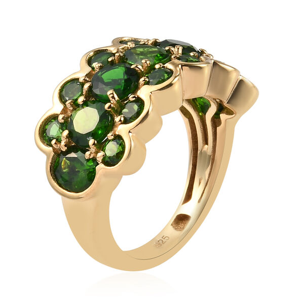 Natürlicher Chromdiopsid Ring 925 Silber vergoldet  ca. 2,47 ct image number 5