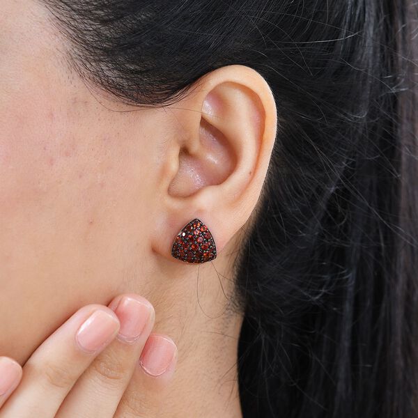 Mosambik Granat Ohrringe 925 Silber platiniert ca. 2,57 ct. image number 3