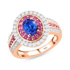 Tansanit, rosa Saphir und Zirkon Ring - 2,01 ct. image number 0