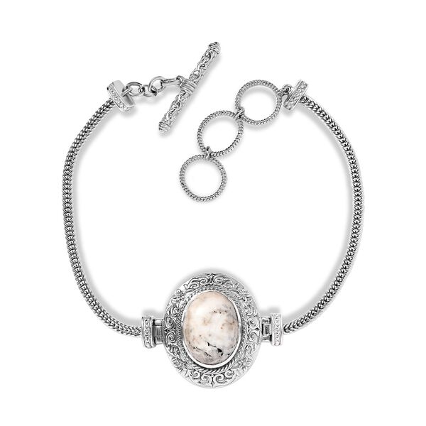 Wei&szlig;es B&uuml;ffel Armband, 19 cm - 9,06 ct.