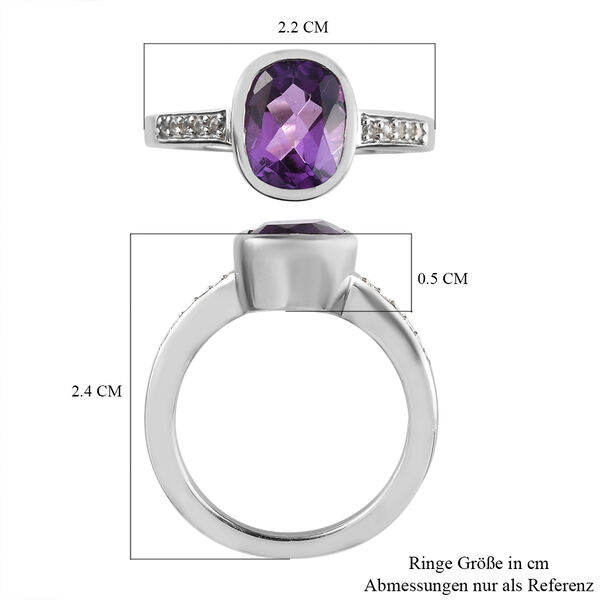 Afrikanischer Amethyst und Zirkon-Ring - 2,10 ct. image number 7