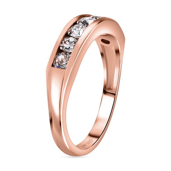 J Francis gefertigt mit SWAROVSKI- Wei&szlig;er Swarovski Kristall Ring, 925 Silber ros&eacute;vergoldet image number 5