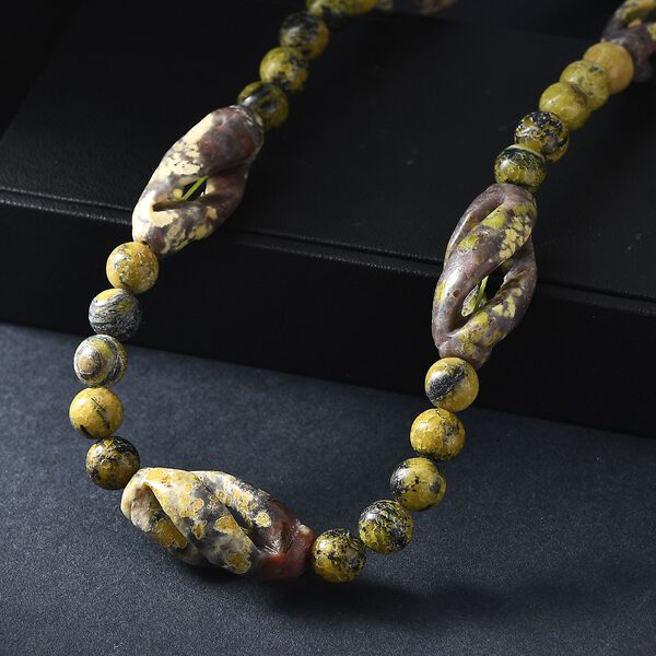 Gew&uuml;rz Jaspis und gelbe Jaspis 50cm Halskette - 271 ct. image number 2