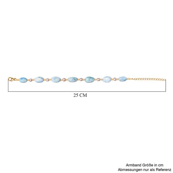 AA Larimar und S&uuml;&szlig;wasser Perle Armband, 19 cm image number 5