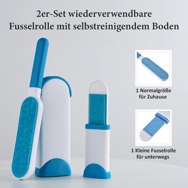 2er-Set Fusselrolle, 32x8x5 cm + 13x6x3 cm, Blau image number 2