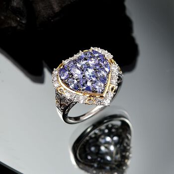 Tansanit Ring 925 Silber rhodiniert (Gr&ouml;&szlig;e 21.00) ca. 3,16 ct