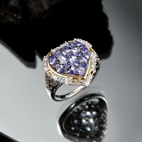 Tansanit Ring 925 Silber rhodiniert (Gr&ouml;&szlig;e 21.00) ca. 3,16 ct image number 2
