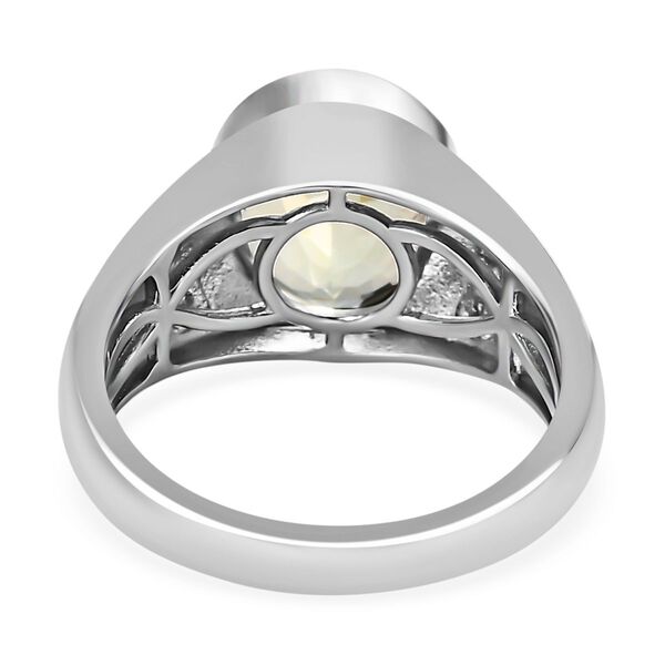 AAA Prasiolith, wei&szlig;er Zirkon Ring, 925 Silber platiniert (Gr&ouml;&szlig;e 19.00) ca. 3.52 ct image number 6