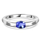 Tansanit Ring 925 Silber platiniert (Größe 18.00) ca. 0,47 ct