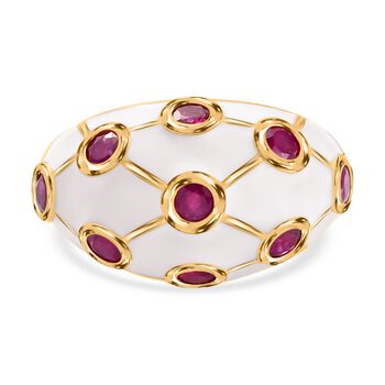 Afrikanisher Rubin(Fissure gef&uuml;llt) Ring 925 Silber vergoldet (Gr&ouml;&szlig;e 16.00) ca. 1,69 ct