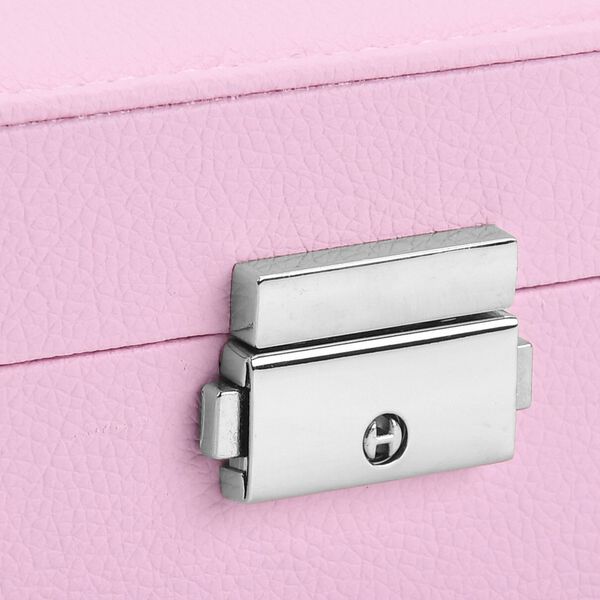 Schmuck Aufbewahrungsbox mit Haken und Fächern, 19x17x6.8 cm, Rosa image number 8