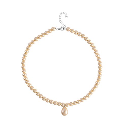 Goldene Muschelkernperlen-Halskette, 45 cm - 195 ct. image number 0