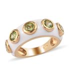 Peridot und Emailliert Ring 925 Silber 585 Vergoldet image number 3