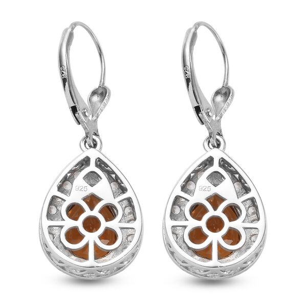 Madeira Citrin Tropfen Ohrh&auml;nger 925 Silber platiniert ca. 3,99 ct&nbsp; image number 5