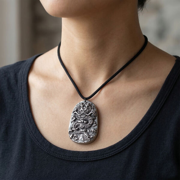 Terahertz Halskette, Drachenmotiv, ca. 71 cm, ca. 100.00 ct image number 3