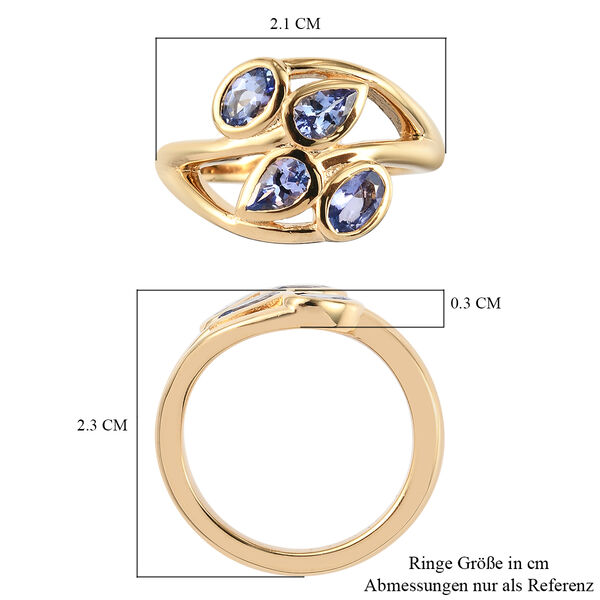 Tansanit Bypass Ring 925 Silber vergoldet  ca. 0,81 ct image number 7