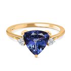 AA Tansanit, Weißer Diamant Ring 585 Gold (Größe 18.00) ca. 2,52 ct