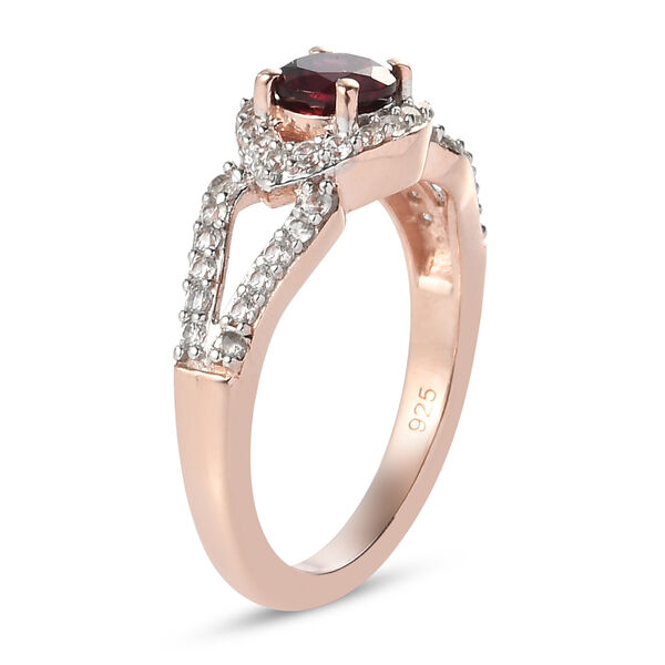 Anthill Granat und Zirkon Ring 925 Silber ros&eacute;vergoldet  ca. 1,08 ct image number 5