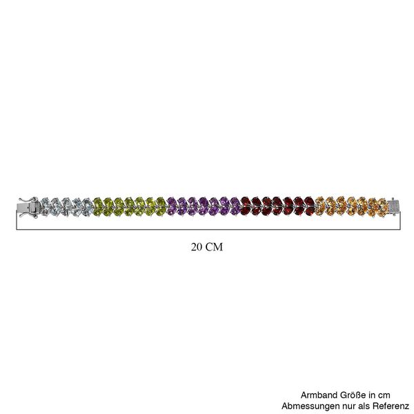 Mehrfarbiges Edelstein-Armband, 19 cm - 29,42 ct. image number 5