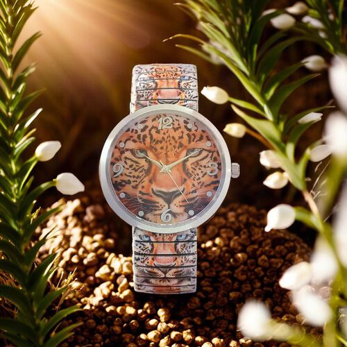 STRADA - Japanisches Uhrwerk, Flexible Uhr, Leopard image number 1