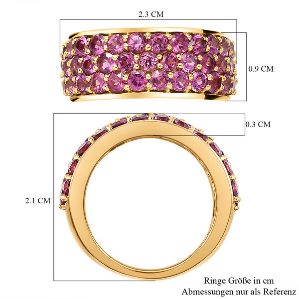 Rhodolith Granat-Ring, 925 Silber vergoldet  ca. 3,26 ct image number 6