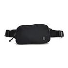 Nylon-Gürteltasche mit Hauptfach und Innentasche, verstellbarer Hüftgurt und Schnellverschluss, 19x12x6 cm, Schwarz