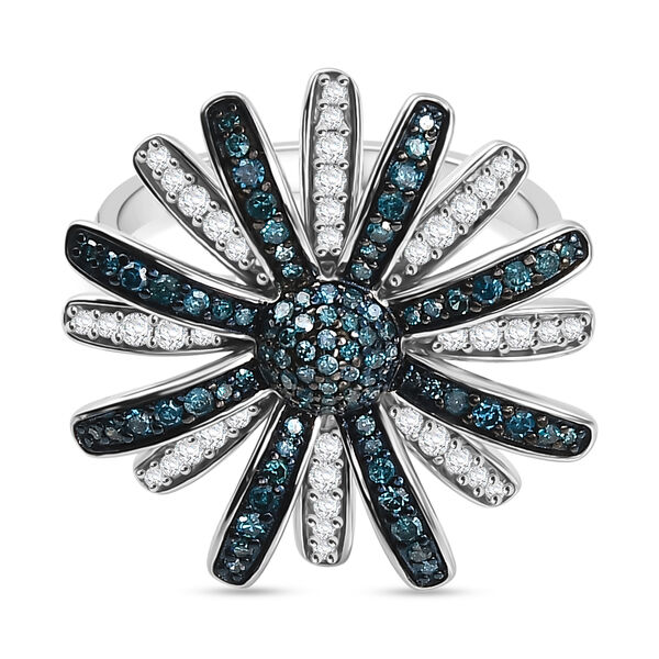 D'Joy blauer und wei&szlig;er Diamant Ring - 1 ct.