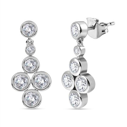 Zirkonia Ohrringe 925 Silber rhodiniert