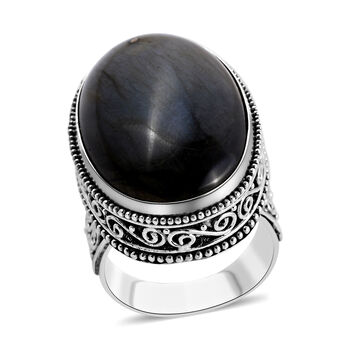 Royal Bali Kollektion - Labradorit-Ring, 925 Silber (Gr&ouml;&szlig;e 17.00) ca. 34,40 ct
