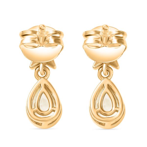 D joy AAA Premium Malagasy Mondstein Galactic Swirl Ohrringe, 925 Silber 750 Gelb Vergoldet ca. 0.77 ct image number 5