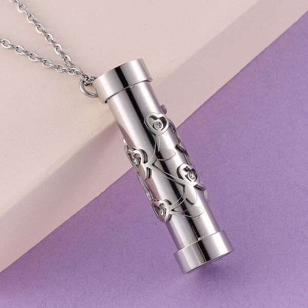 Mehrfarbige Zirkonia-Halskette in Silberton, 75+5 cm image number 2