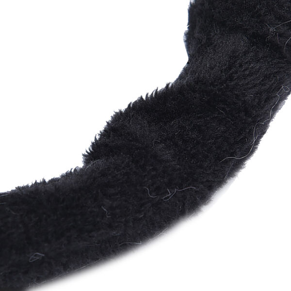 Faltbarer Kunstfell Ohrensch&uuml;tzer, Gr&ouml;&szlig;e 12x20 cm, Schwarz image number 2