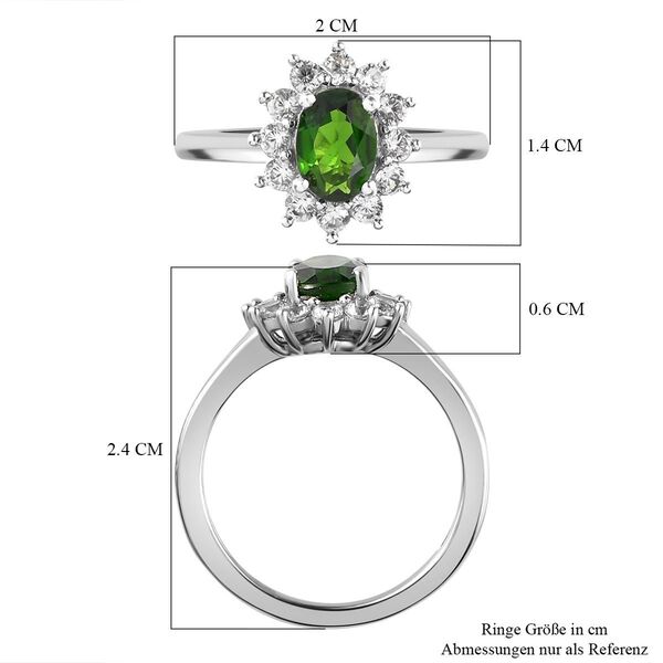 Nat&uuml;rlicher Chromdiopsid und Zirkon-Ring - 1,39 ct. image number 7