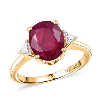 D'Joy afrikanischer Rubin und Moissanit Ring - 4,33 ct.