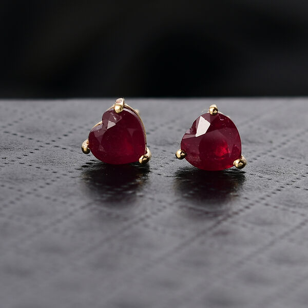 D'Joy afrikanische Rubin Ohrringe, 925 Silber Goldton - 2,44 ct. image number 2