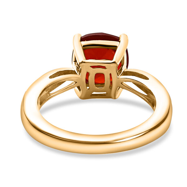 Mexikanischer Kirschfeuer-Opal und Zirkon Ring 925 Silber Gelbgold Vermeil  ca. 1,66 ct image number 6