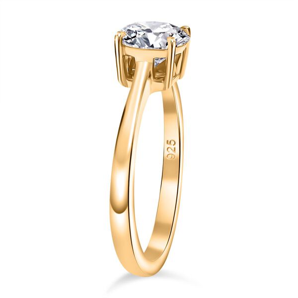 Moissanit Ring, 925 Silber vergoldet - 1,18 ct. image number 6