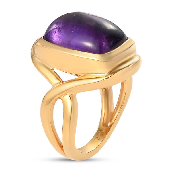 Afrikanischer Amethyst Ring, 925 Silber Gelbgold Vermeil  ca. 3,00 ct image number 5