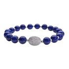 Lapislazuli und weißes Zirkonia-Armband, ca. 18 cm, reines Messing ca. 65.00 ct image number 0
