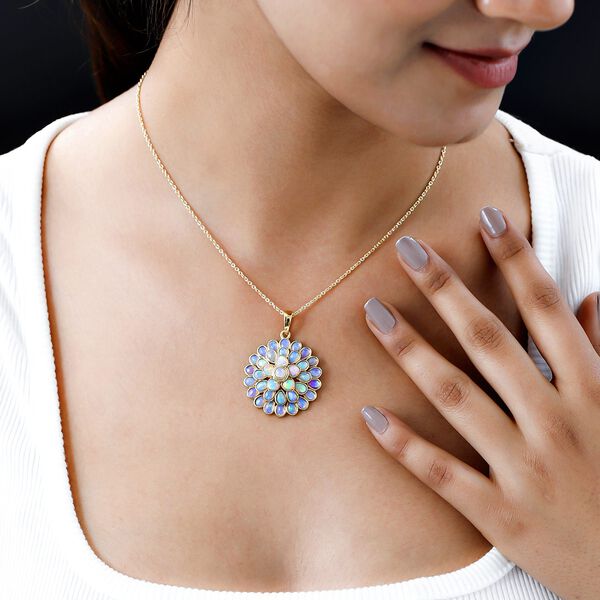 Natürlicher, äthiopischer Welo Opal-Anhänger mit Kette - 5,39 ct. image number 8