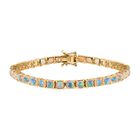 AA Natürliches, äthiopisches Welo Opal Armband, ca. 20 cm 925 Silber Gelbgold Vermeil ca. 9.66 ct