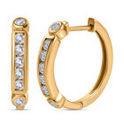 Moissanit Ohrringe 925 Silber Gelbgold Vermeil ca. 0.84 ct