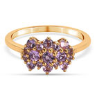 Lila Saphir Cluster Ring, 925 Silber vergoldet, 0,83 ct. image number 0