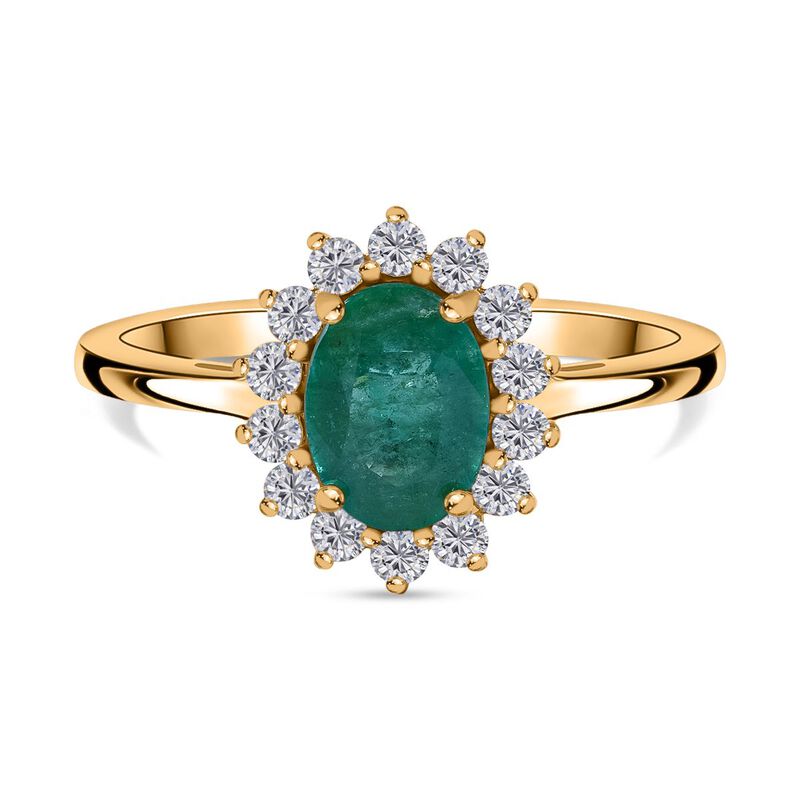 AAA Kagem Sambischer Smaragd und  Diamant Ring, ca. 1,54 ct image number 0