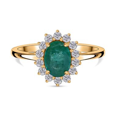 AAA Kagem Sambischer Smaragd und  Diamant Ring, ca. 1,54 ct